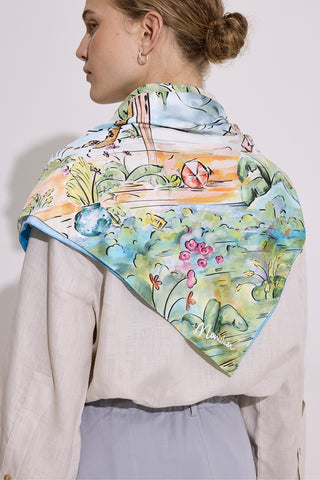 Patterned Satin Scarf Summer Holiday