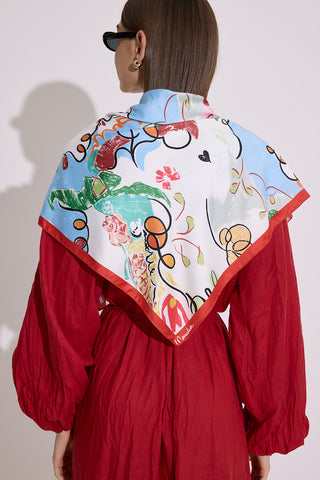 Patterned Satin Scarf Summer