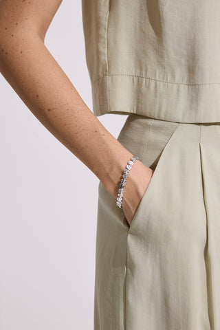 Flat Bead Eternity Bracelet Silver