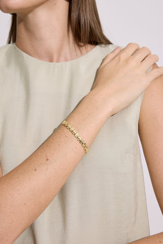 Flat Bead Eternity Bracelet Gold