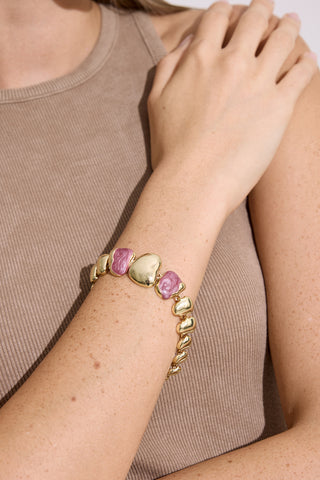 Block Design Bracelet Gold