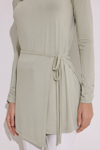Draped Tie Detail Blouse Pastel Green