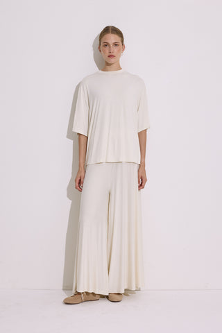 Draped Short Sleeve Blouse Pearl