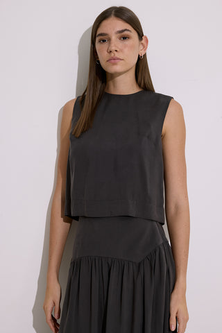Modal Sleeveless Top Anthracite