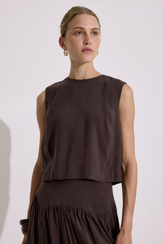 Modal Sleeveless Top Dark Brown