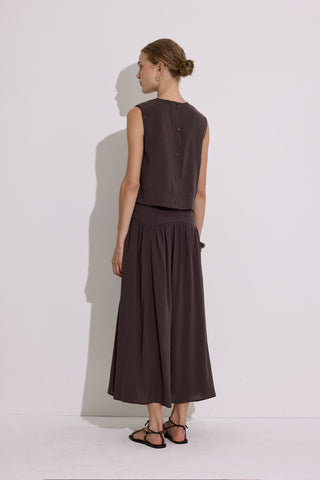 Modal Sleeveless Top Dark Brown