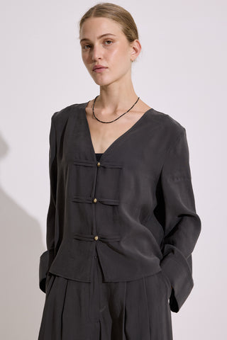 Modal Wide Sleeve Blouse Anthracite