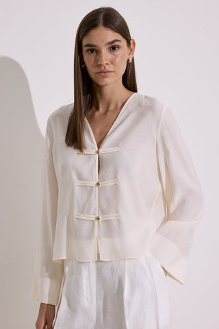 Modal Wide Sleeve Blouse Ecru