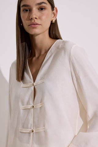 Modal Wide Sleeve Blouse Ecru