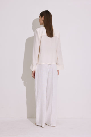 Modal Wide Sleeve Blouse Ecru