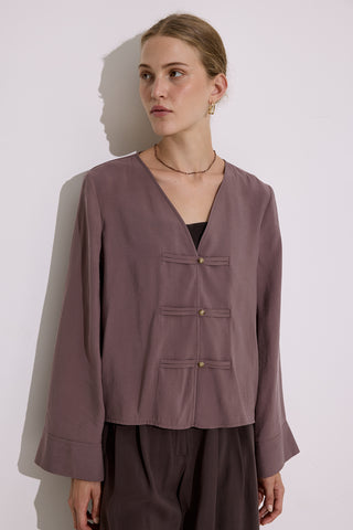 Modal Wide Sleeve Blouse Dusty Rose