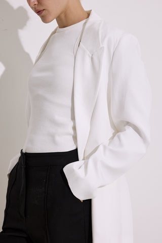 Natural Fabric Blazer Ecru