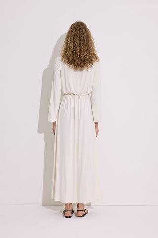 Draped Long Sleeve Dress Pearl