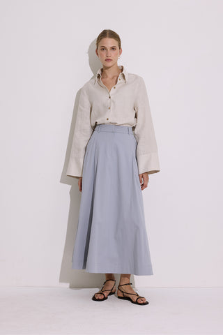 Pocket-Detail Wide Skirt Indigo