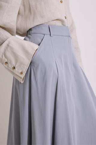 Pocket-Detail Wide Skirt Indigo