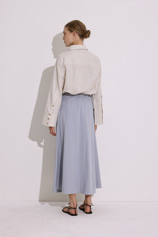 Pocket-Detail Wide Skirt Indigo