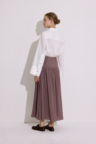 Modal Ruched Maxi Skirt Dusty Rose