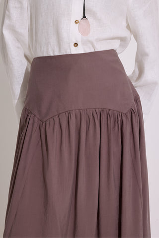 Modal Ruched Maxi Skirt Dusty Rose
