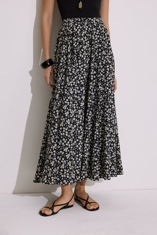 Patterned Flared Skirt Daisy