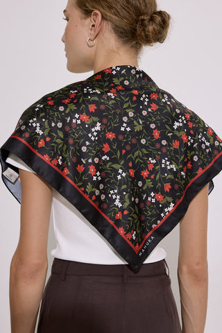 Patterned Satin Scarf Ditsy