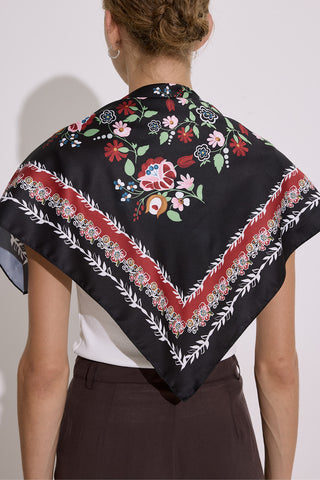 Patterned Satin Scarf Lora