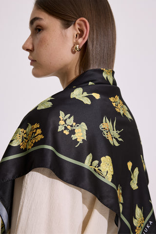 Patterned Satin Scarf Aloha