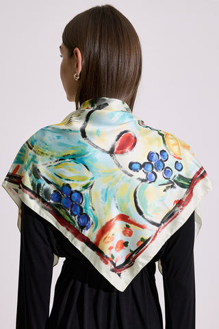 Patterned Satin Scarf Gia