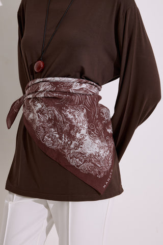 Patterned Cotton Scarf Agatha Dusty Rose