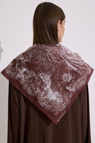 Patterned Cotton Scarf Agatha Dusty Rose