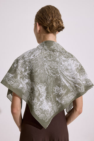 Patterned Cotton Scarf Agatha Beige