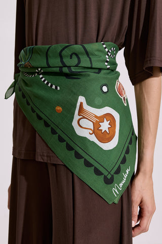 Patterned Cotton Scarf Liberty Green