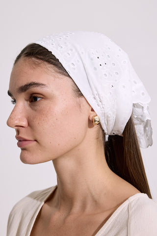 Broderie Scarf Ecru