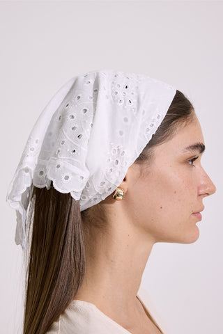 Broderie Scarf Ecru