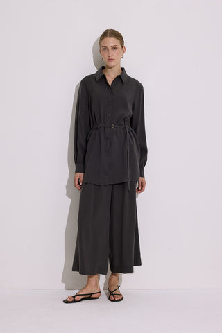 Modal Belted Shirt Anthracite