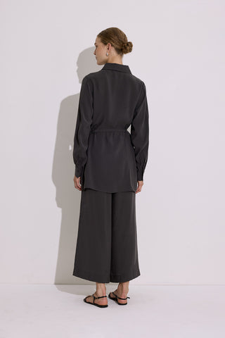 Modal Belted Shirt Anthracite