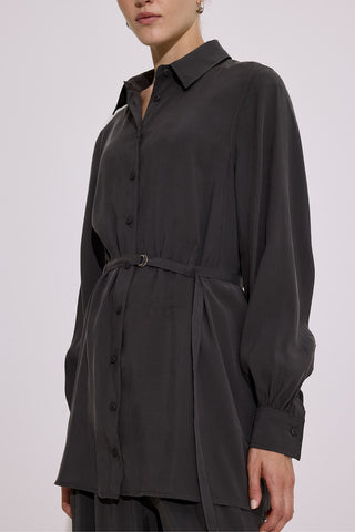 Modal Belted Shirt Anthracite