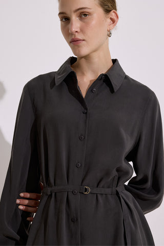 Modal Belted Shirt Anthracite