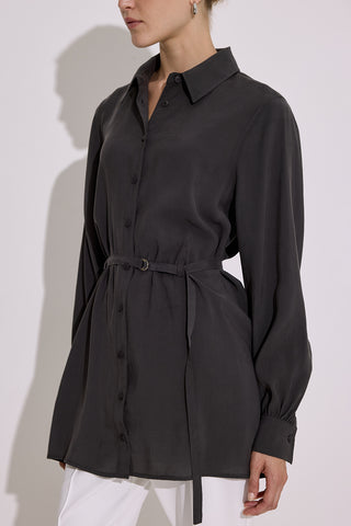 Modal Belted Shirt Anthracite