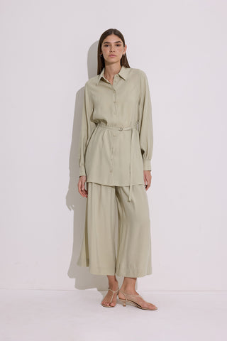 Modal Belted Shirt Pistachio