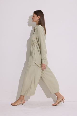 Modal Belted Shirt Pistachio
