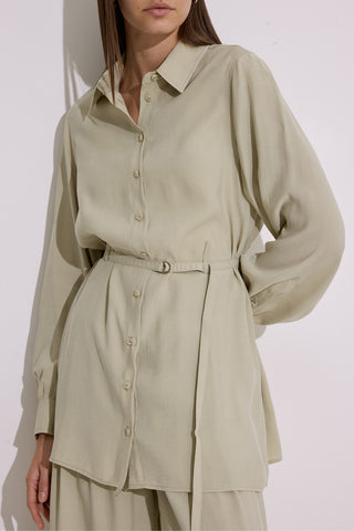 Modal Belted Shirt Pistachio