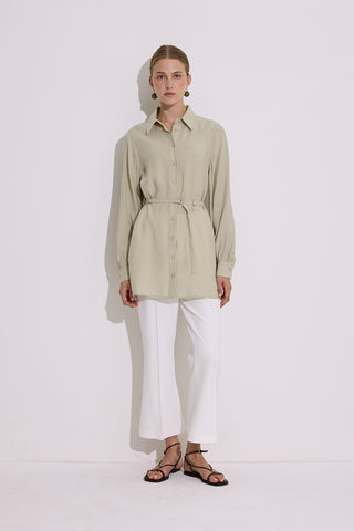 Modal Belted Shirt Pistachio