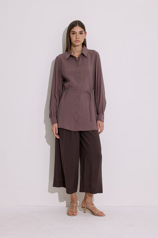 Modal Belted Shirt Dusty Rose