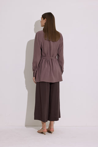 Modal Belted Shirt Dusty Rose