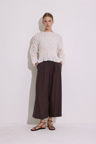 Crinkled Blouse Ecru