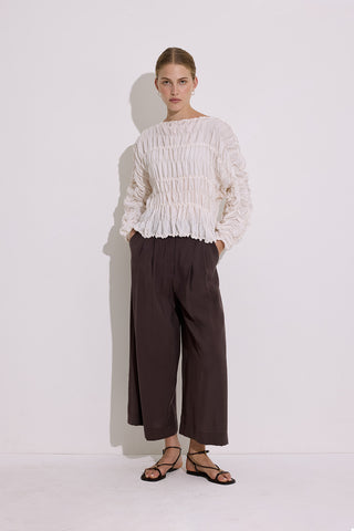 Crinkled Blouse Ecru