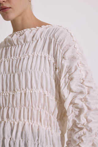 Crinkled Blouse Ecru