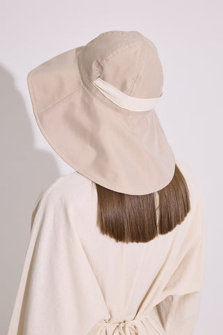 Corded Wide‑Brim Hat Beige