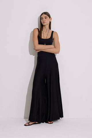 Relaxed Draped Trousers Black
