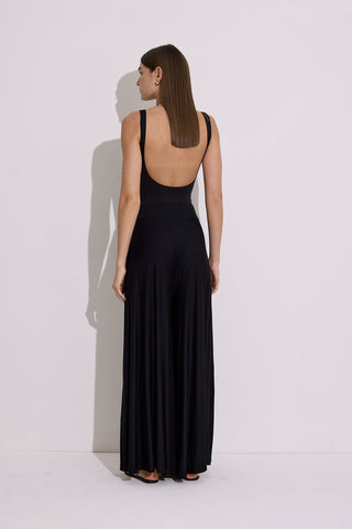 Relaxed Draped Trousers Black